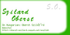 szilard oberst business card